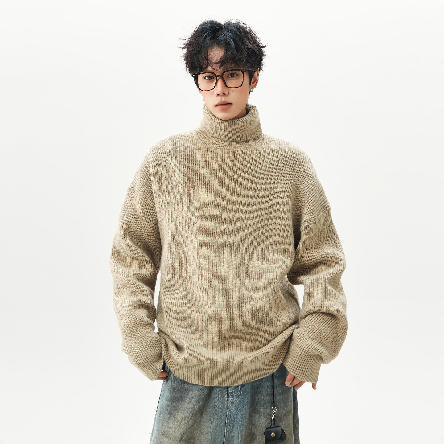 Street Fashion Week - Fur Collar Pullovers Elegant Mens Angora