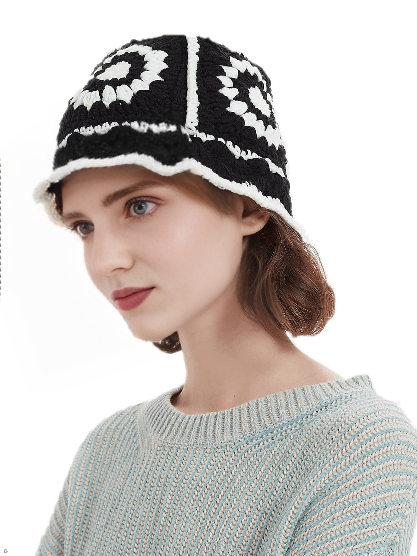 Street Fashion In Korea - Women Handmade Crochet Bucket Hat Cotton
