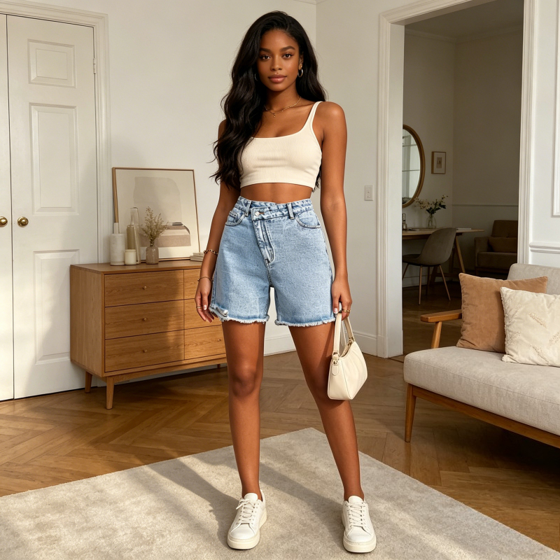 Distressed Jean Rip - Ripped Knee Length Women Jeans Distressed