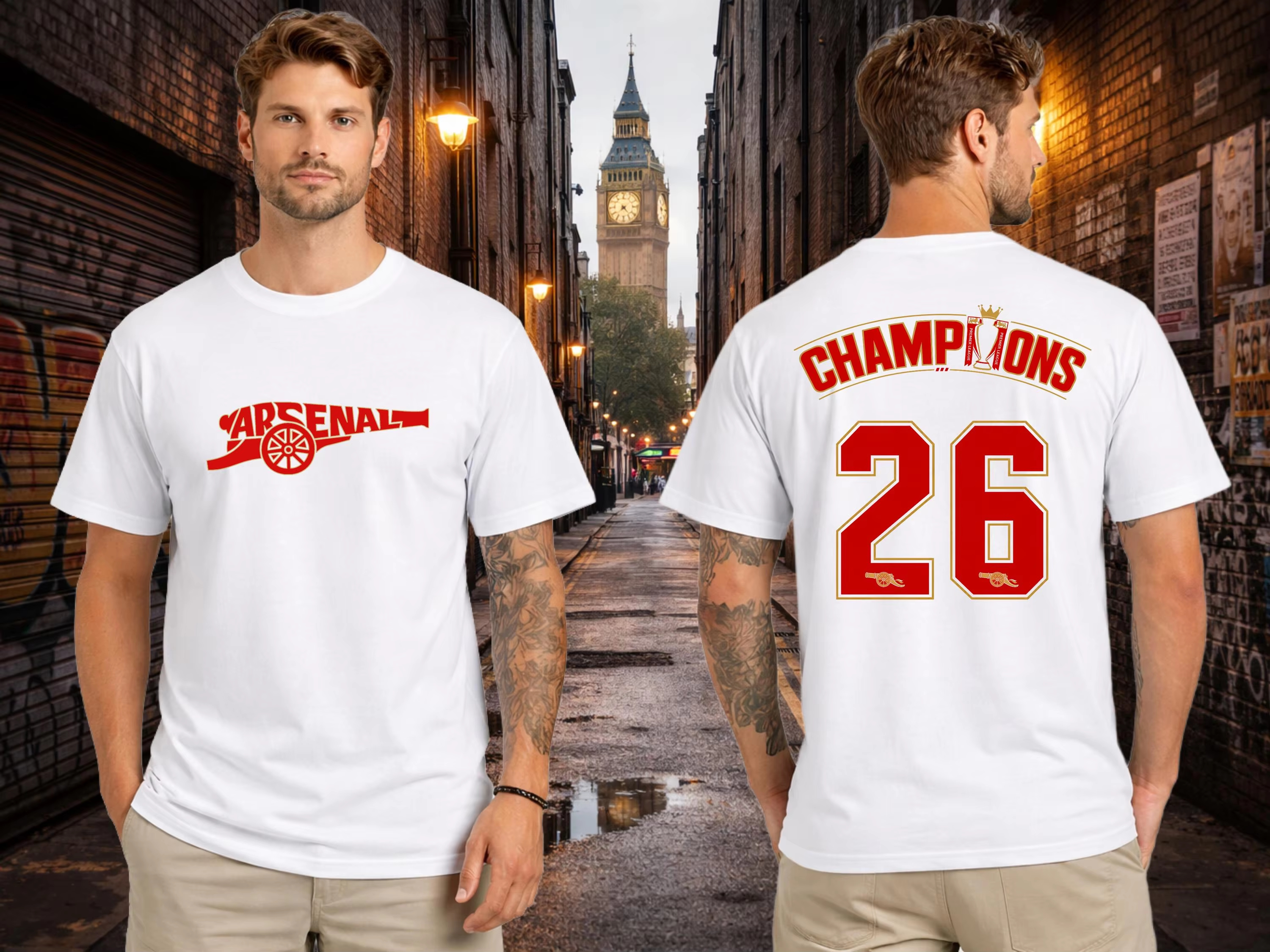 Street Fashion London - 2026Summer Arsenal Shirt Champions Gunners Cannon