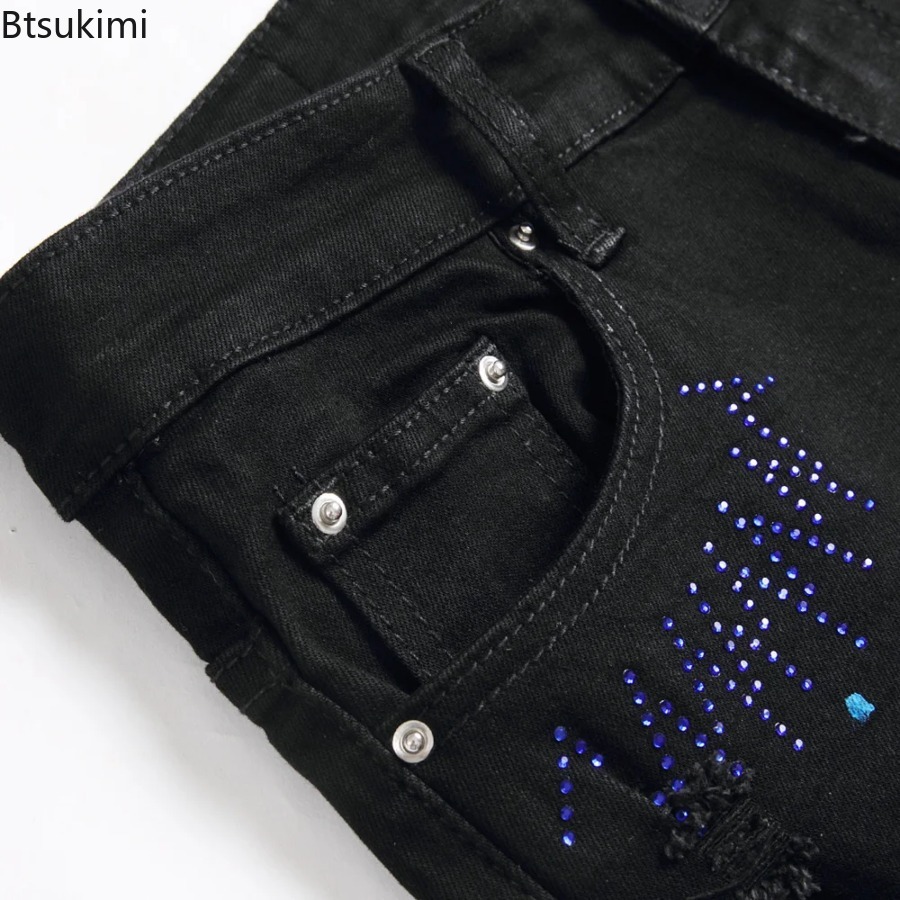 2026 New Men's Fashion Crystal - Distressed Jean Rip avaliação e preço
