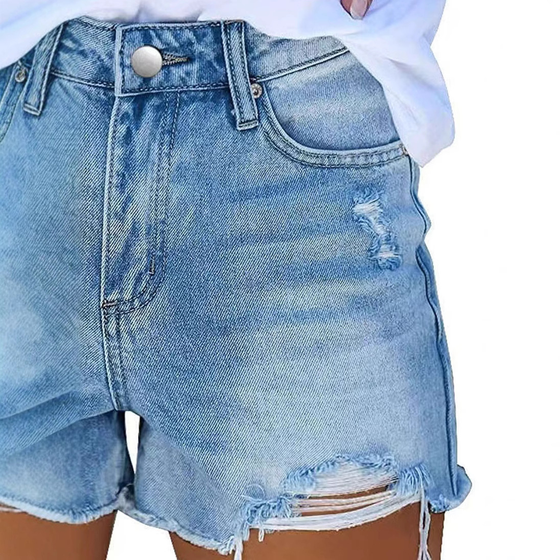 Shorts Denim Ripped Holes Dist - Distressed Jean Rip avaliação e preço