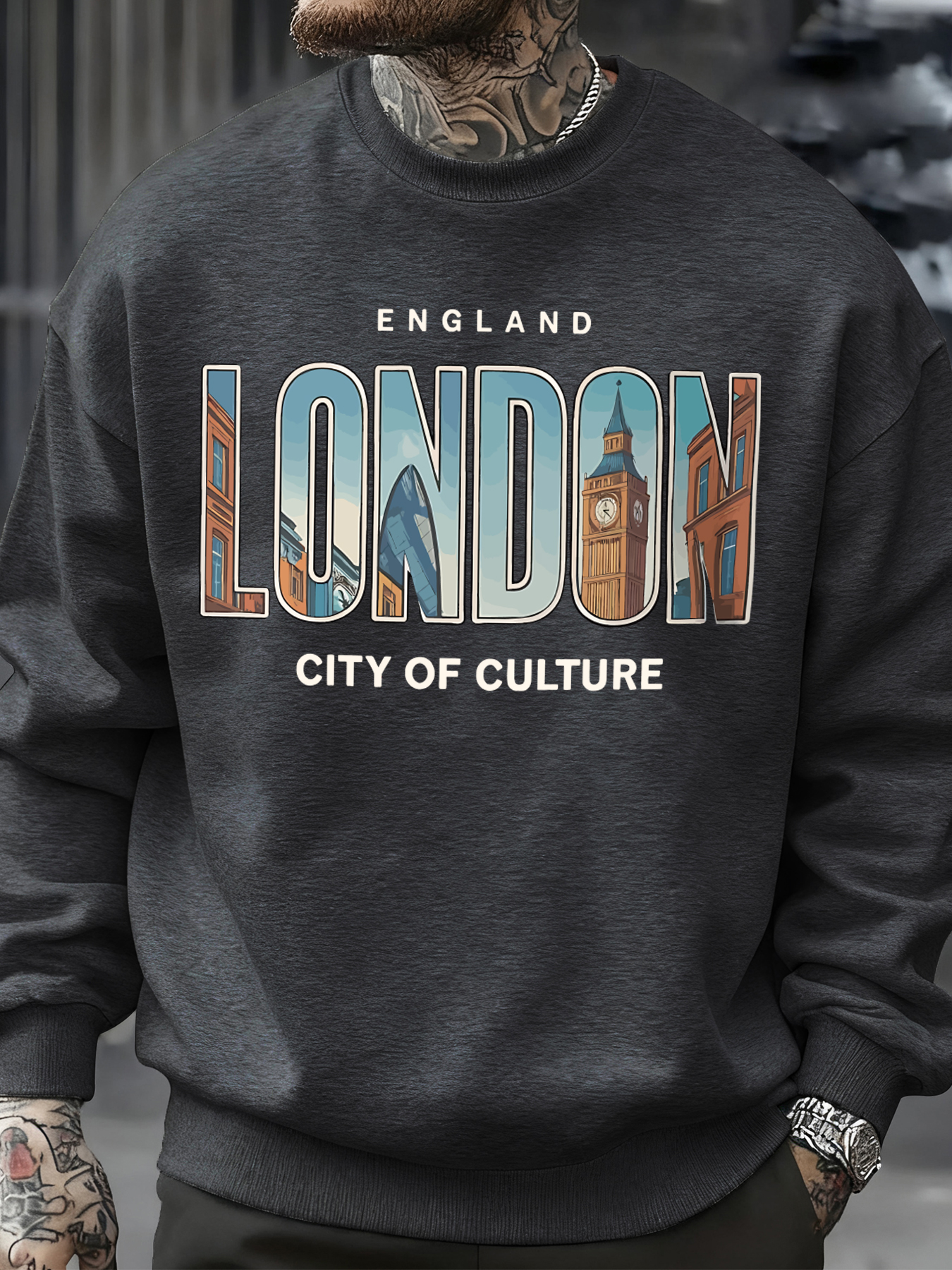 London City Pattern Sweatshirt - Street Fashion London avaliação e preço