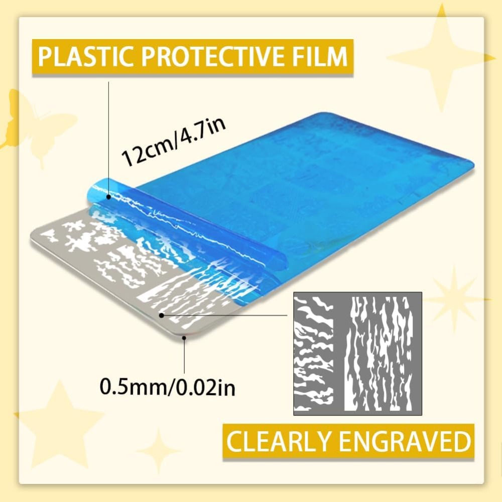 3pcs Texture Nail Stamping Pla - Camo Pattern Set avaliação e preço