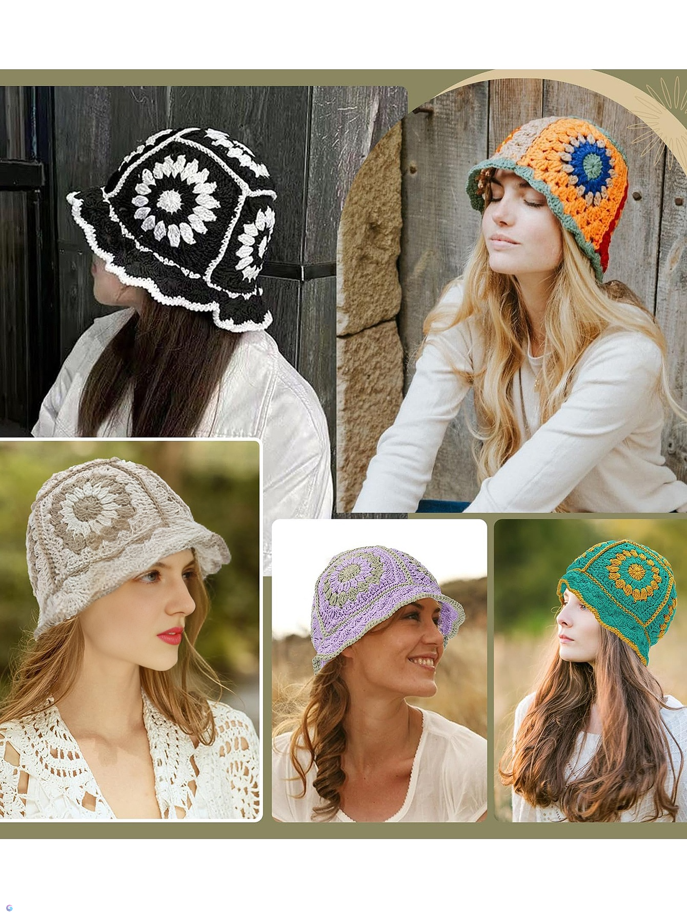 Women Handmade Crochet Bucket  - Street Fashion In Korea avaliação e preço