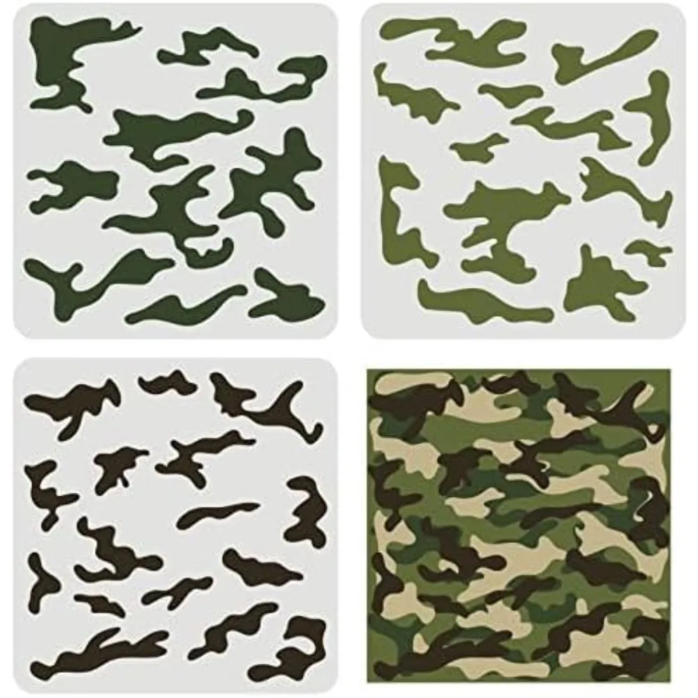 3 pcs Camo Stencil Kit 11.8x11 - Camo Pattern Set avaliação e preço