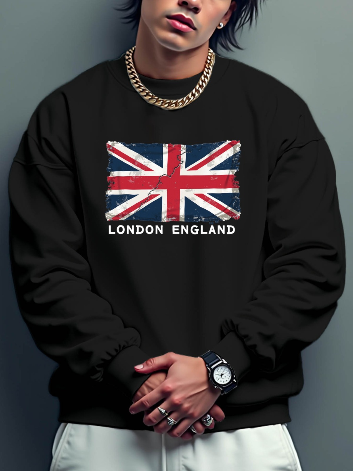 Men's Fashion Casual Round Nec - Street Fashion London avaliação e preço