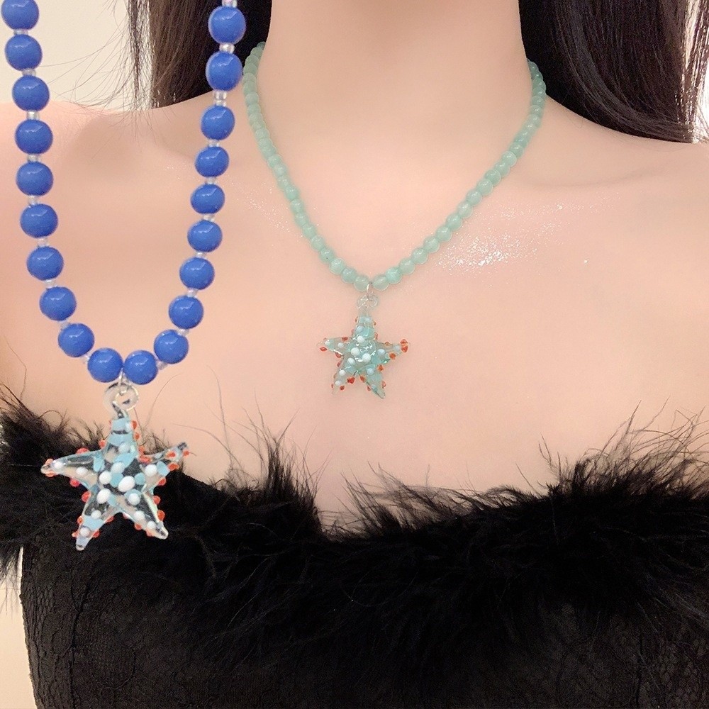 Acrylic Starfish Dots Necklace - Street Fashion Mood avaliação e preço