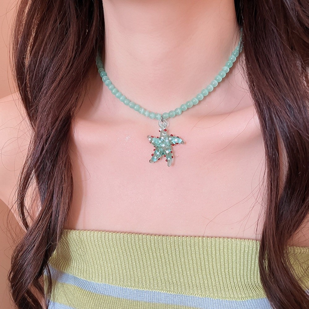 Acrylic Starfish Dots Necklace - Street Fashion Mood avaliação e preço