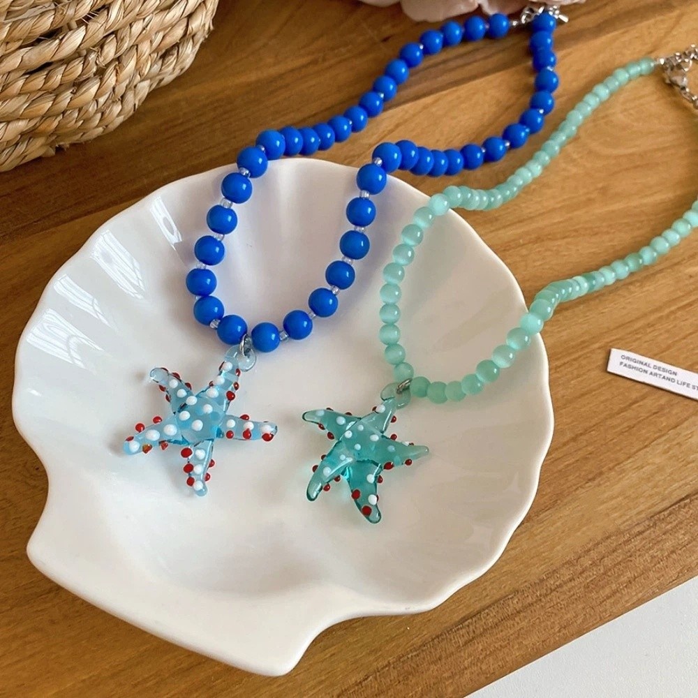 Acrylic Starfish Dots Necklace - Street Fashion Mood avaliação e preço