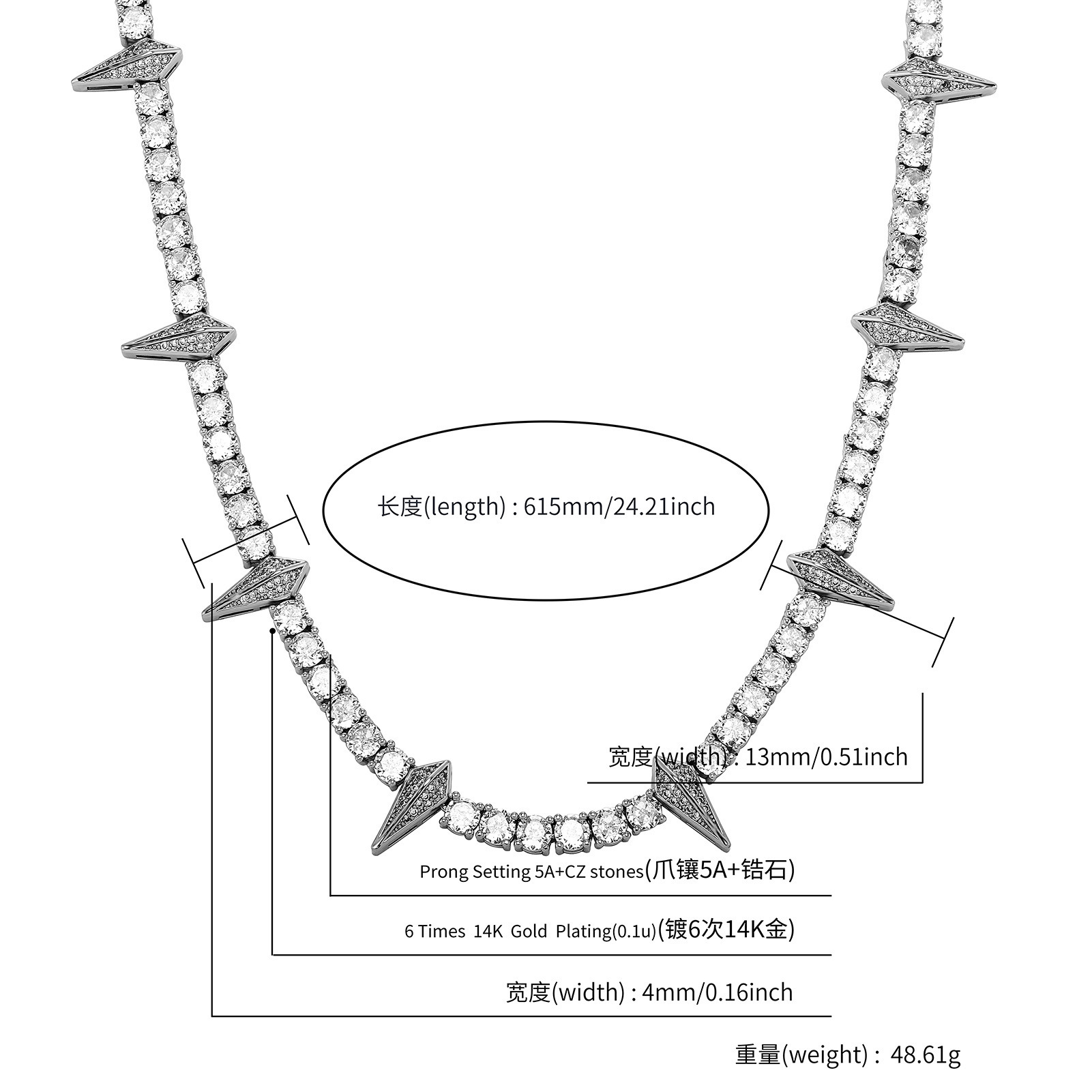 4MM Iced Out Tennis Chain Blac - Street Fashion Mood avaliação e preço
