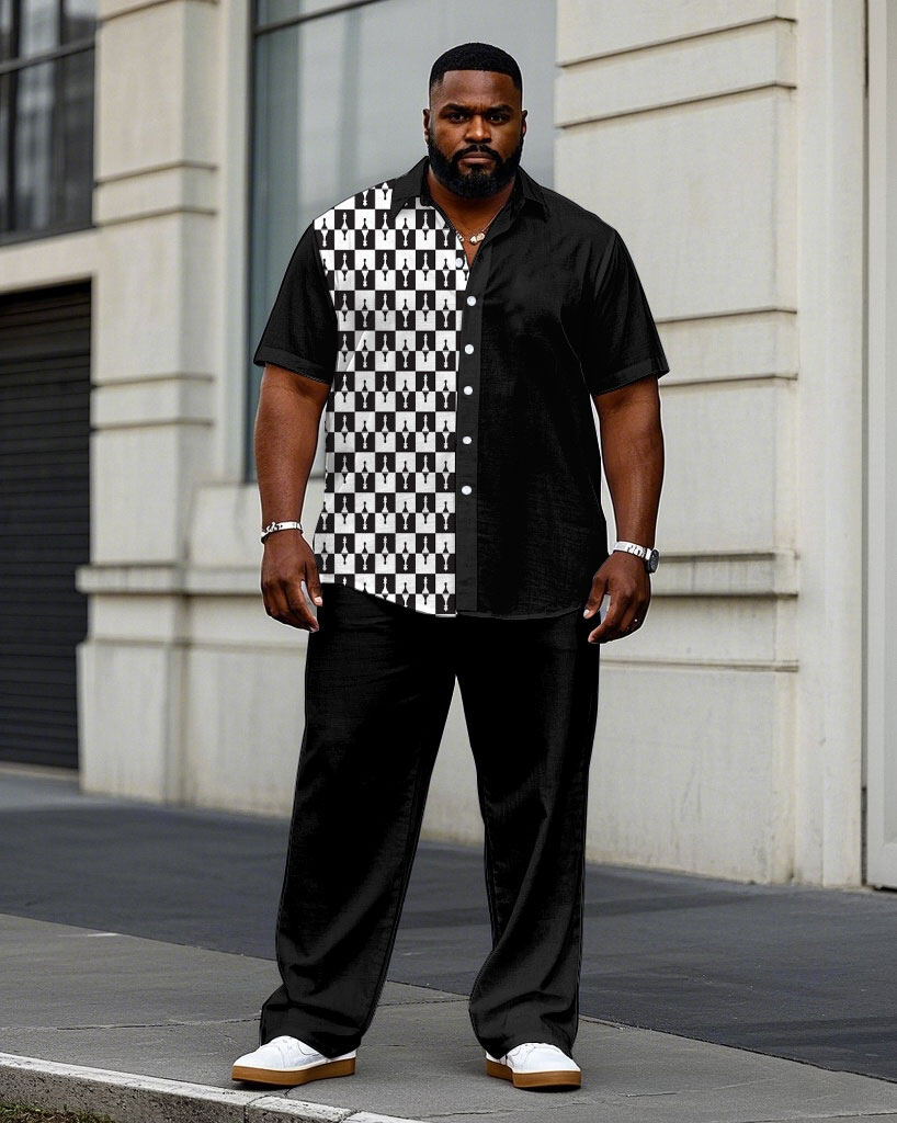 S-9XL Plus Size Men's Geometri - Camo Pattern Set avaliação e preço