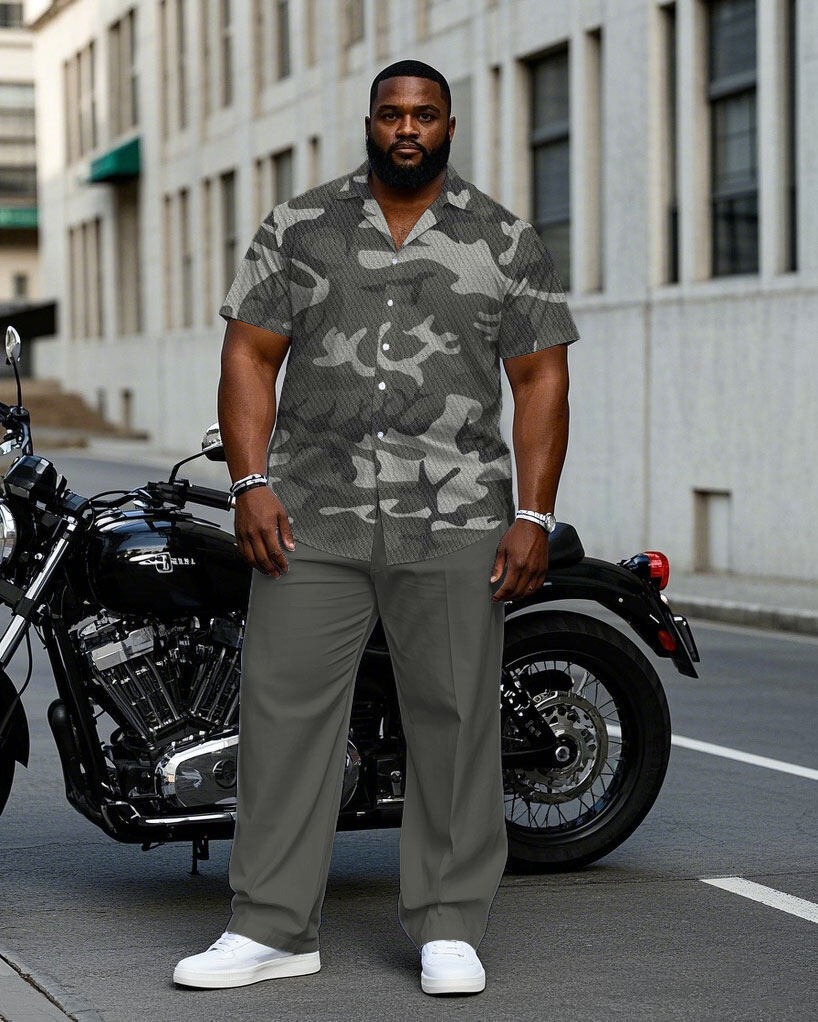 S-9XL Plus Size Men's Geometri - Camo Pattern Set avaliação e preço