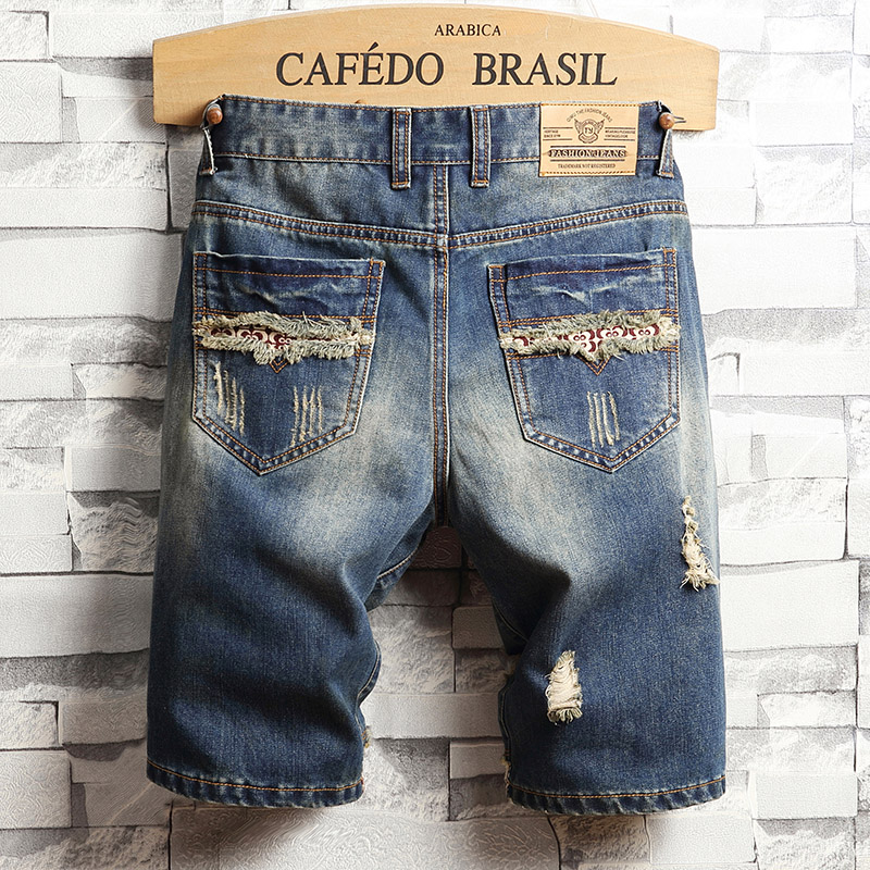 Ripped Hip-hop Denim Shorts Me - Distressed Jean Rip avaliação e preço