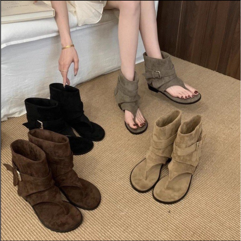 2025Spring Clip Toe Flats Sand - Street Fashion Dress avaliação e preço