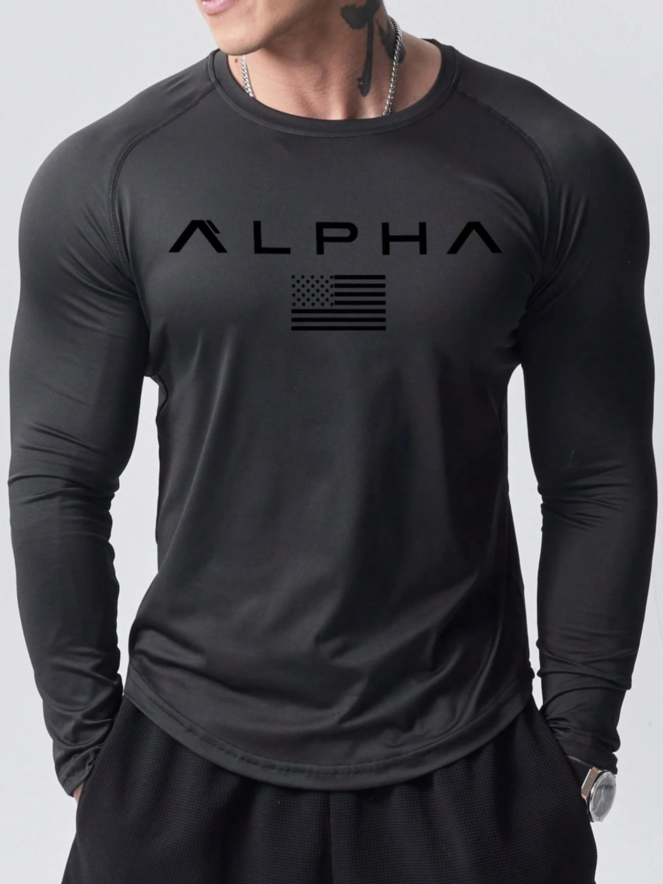 New men's long-sleeved T-shirt - Street Fashion China avaliação e preço