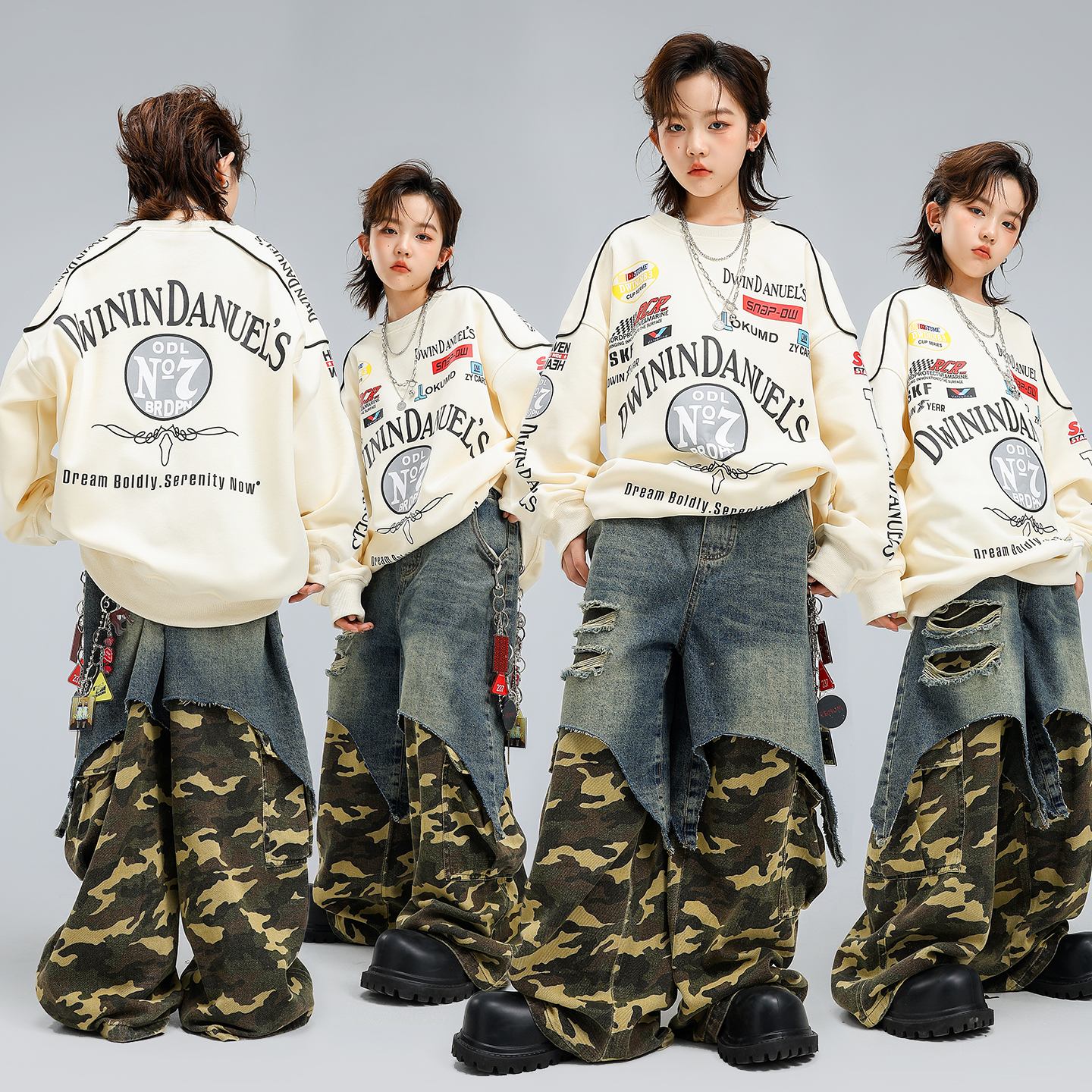 Hip Hop Boys Loose Shirt Camo  - Camo Pattern Set avaliação e preço