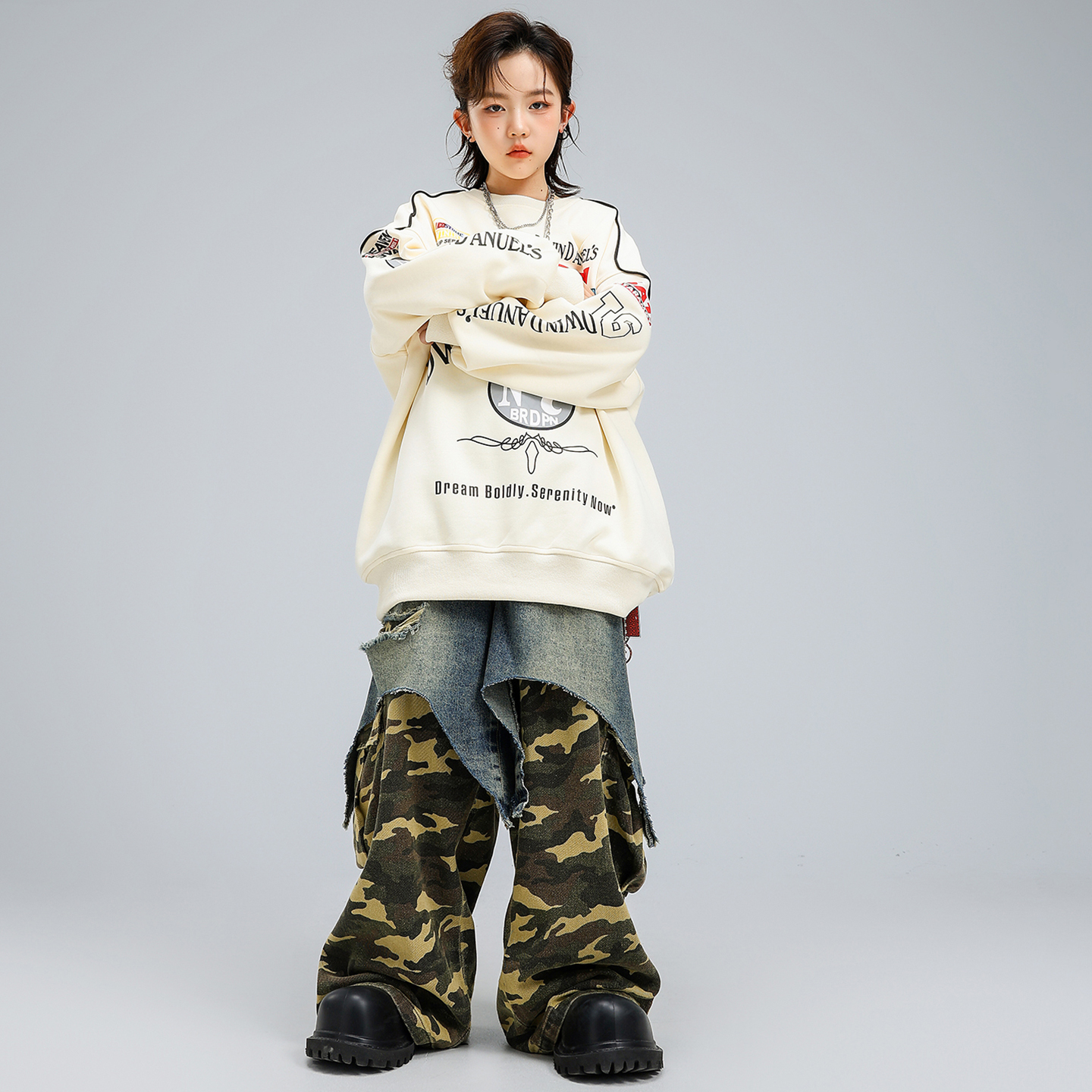 Hip Hop Boys Loose Shirt Camo  - Camo Pattern Set avaliação e preço
