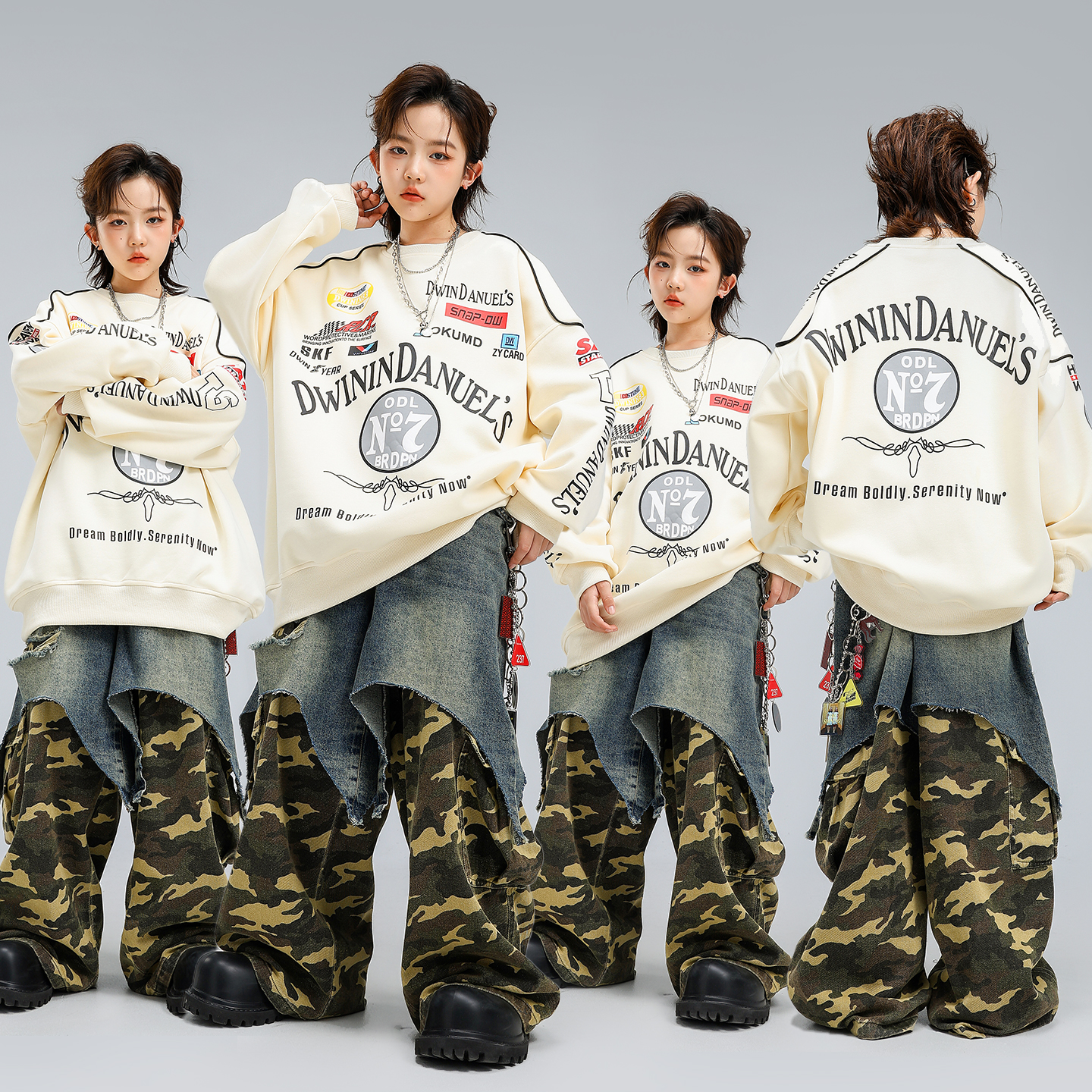 Hip Hop Boys Loose Shirt Camo  - Camo Pattern Set avaliação e preço