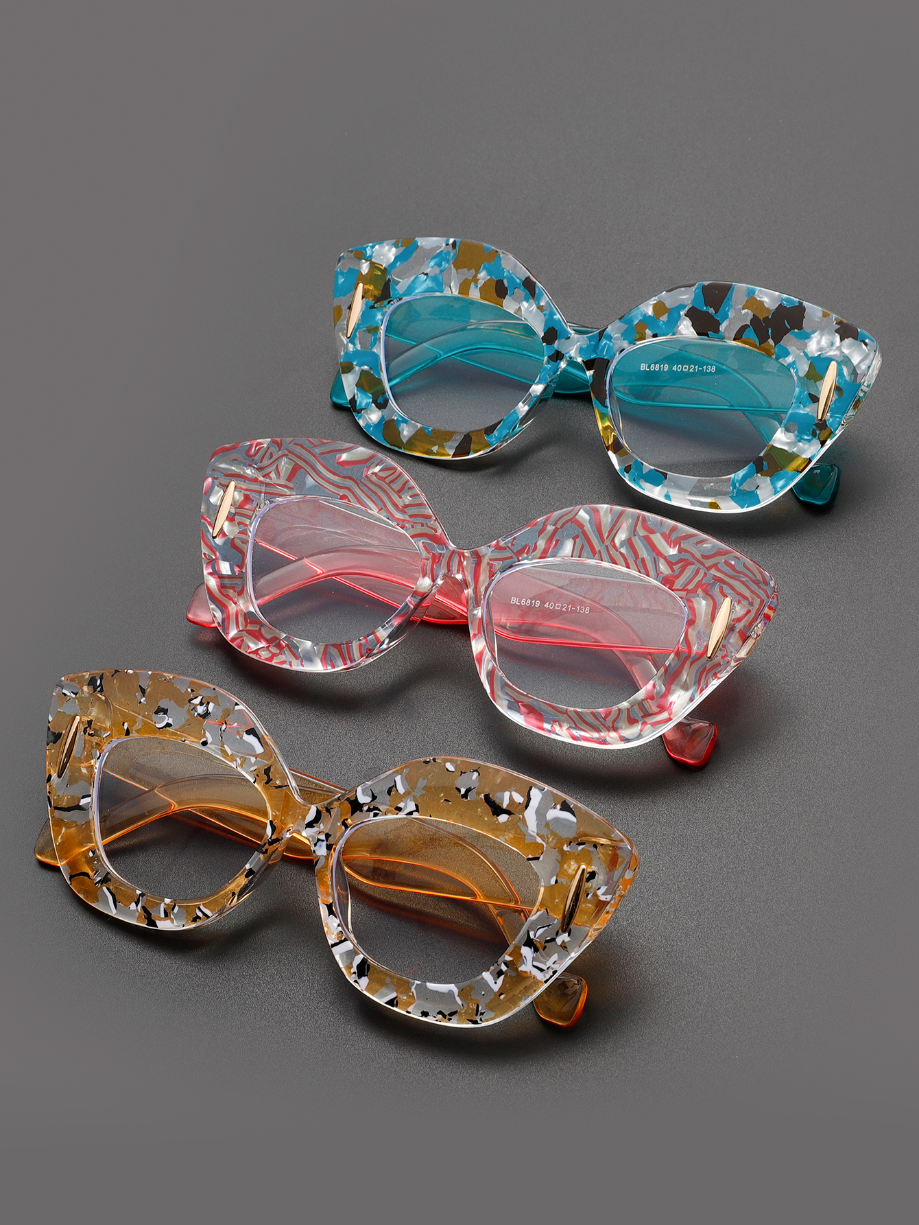 Large Frame Cat-Eye Floral Gla - Street Fashion Show avaliação e preço
