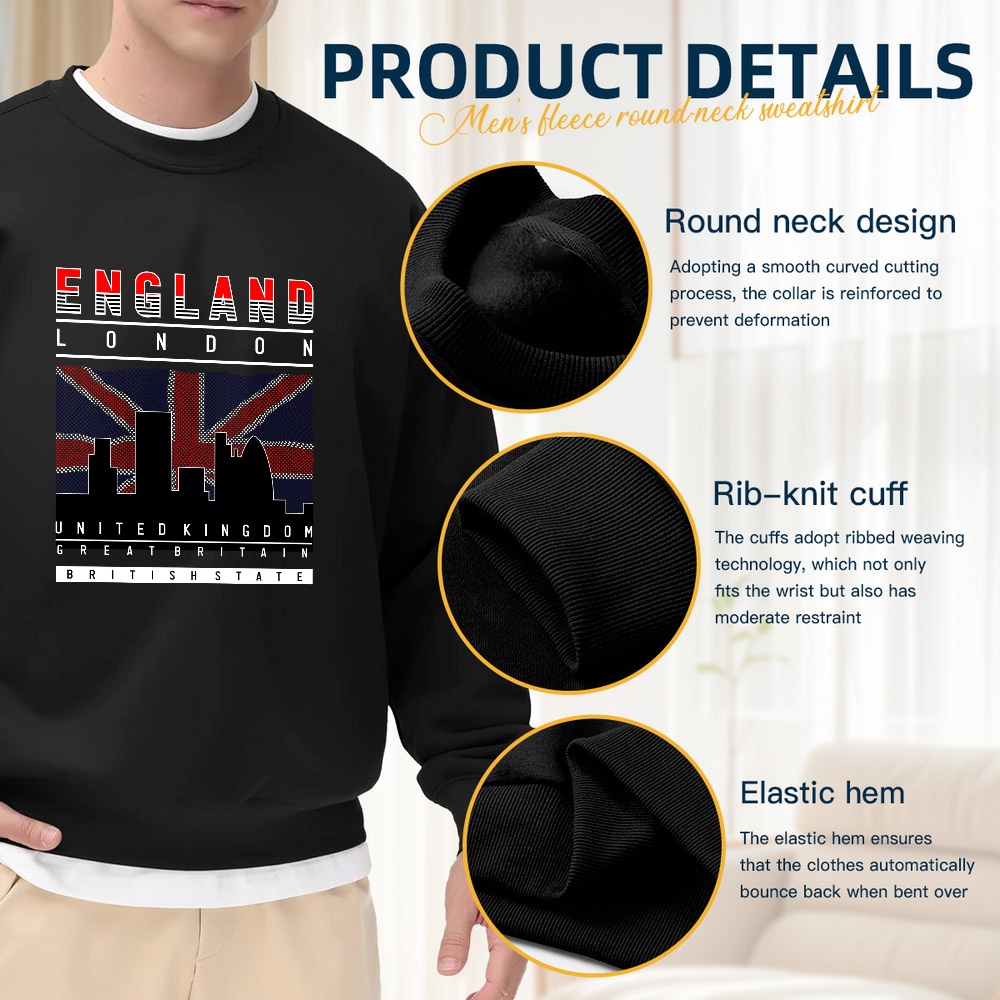 Men's Black Crew Neck Pullover - Street Fashion London avaliação e preço
