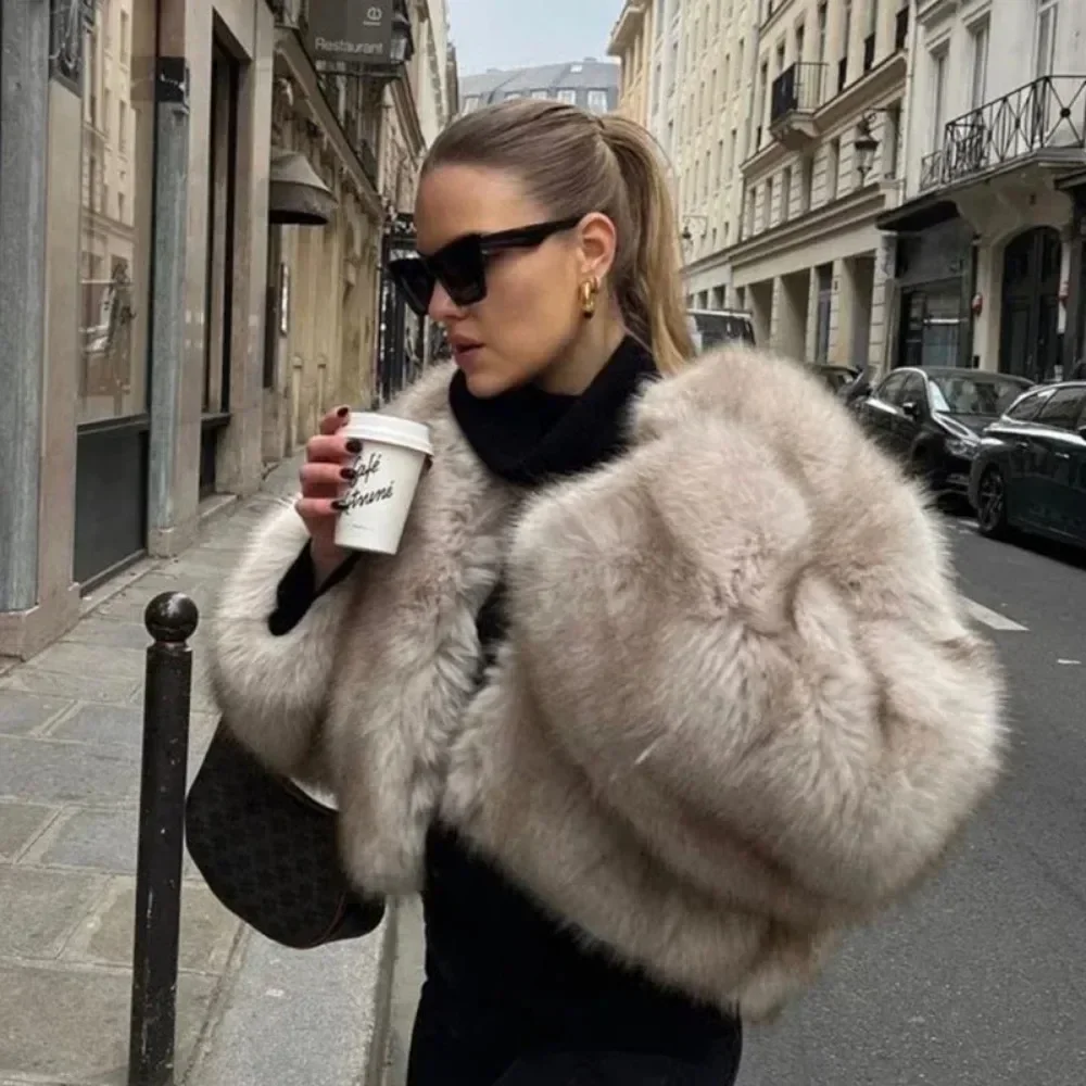 Faux Fur Jacket Women Street F - Street Fashion Week avaliação e preço