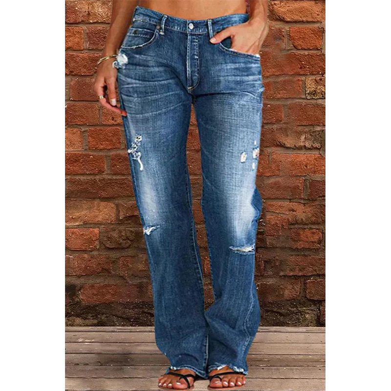 Women's High Waist Distressed  - Distressed Jean Rip avaliação e preço