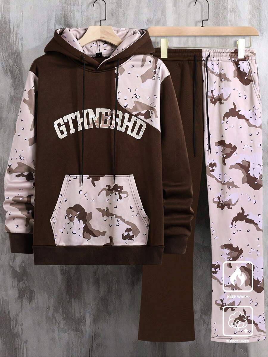 Men Contrast Color Camo Patchw - Camo Pattern Set avaliação e preço