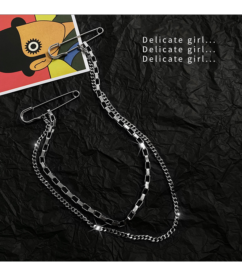 Punk Pendant Double Pin Clip C - Street Fashion In Korea avaliação e preço