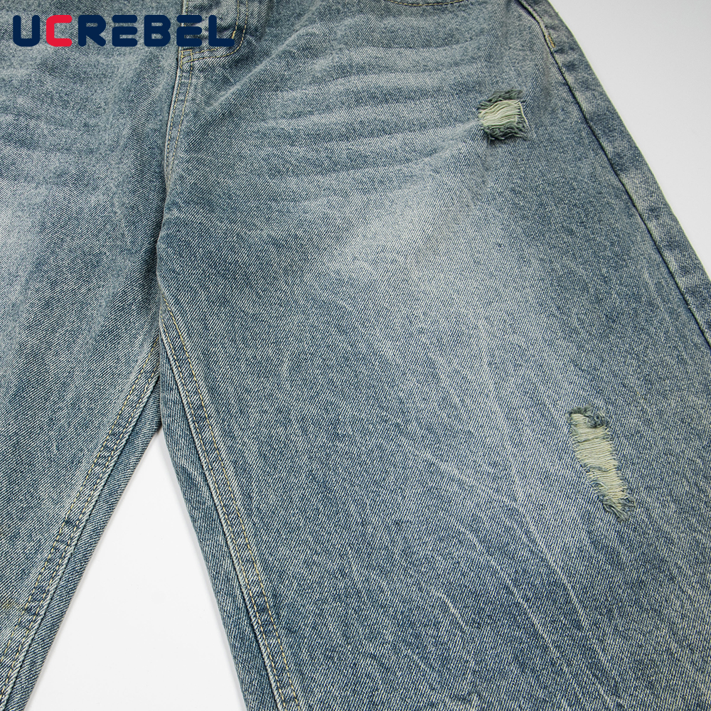 Leopard Patch Denim Shorts Men - Distressed Jean Rip avaliação e preço