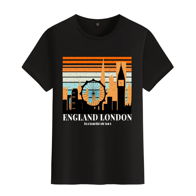 Men's Black Round-Neck Short-S - Street Fashion London avaliação e preço
