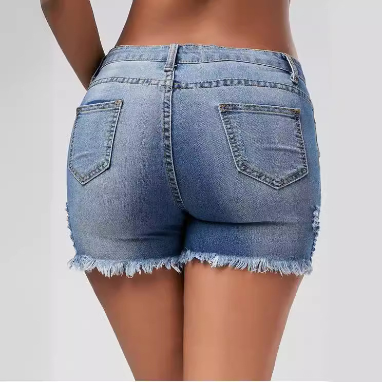 Shorts Women Hole Jeans Short  - Distressed Jean Rip avaliação e preço