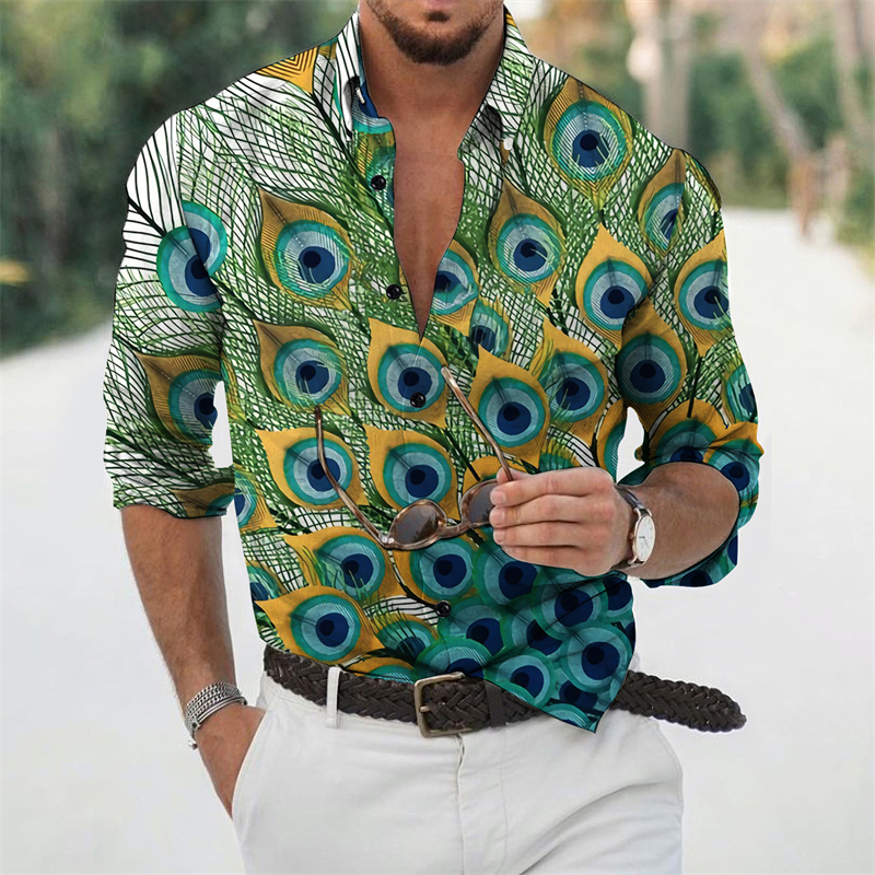 Peacock 3D Print Shirts Street - Street Fashion In Korea avaliação e preço