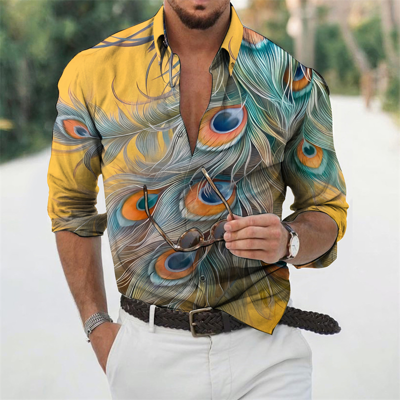 Peacock 3D Print Shirts Street - Street Fashion In Korea avaliação e preço