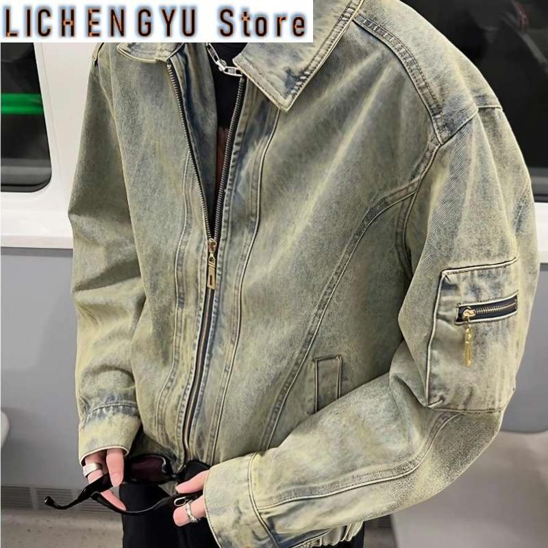 Men's Jean Jacket Autumn Vinta - Street Fashion In Korea avaliação e preço