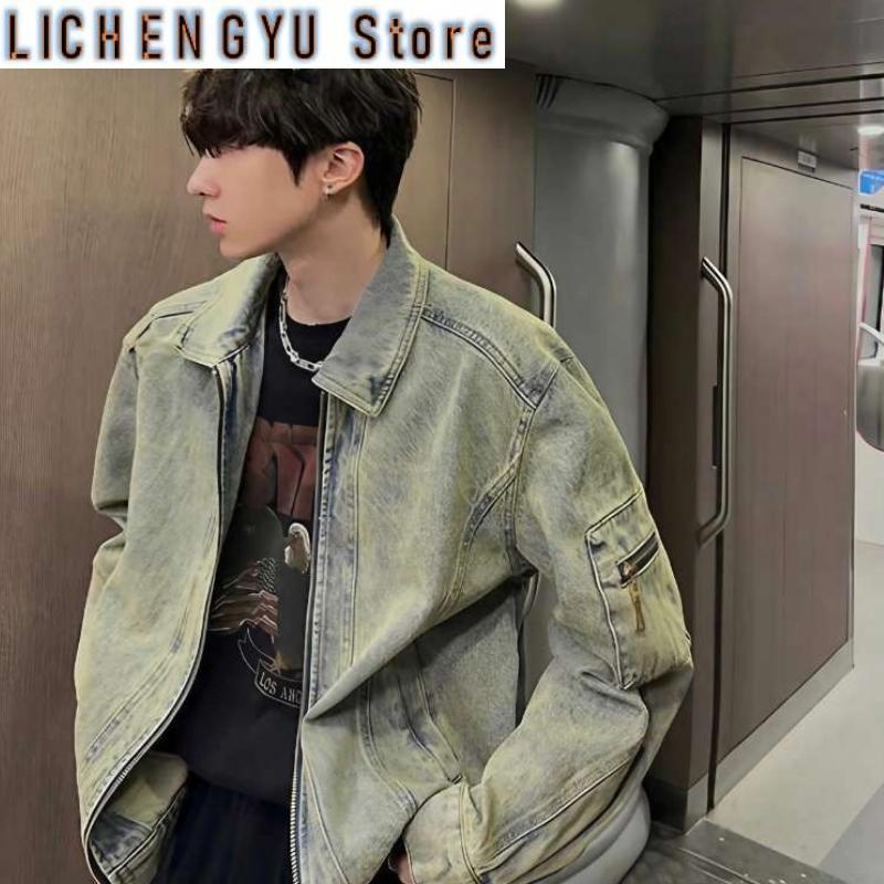 Men's Jean Jacket Autumn Vinta - Street Fashion In Korea avaliação e preço