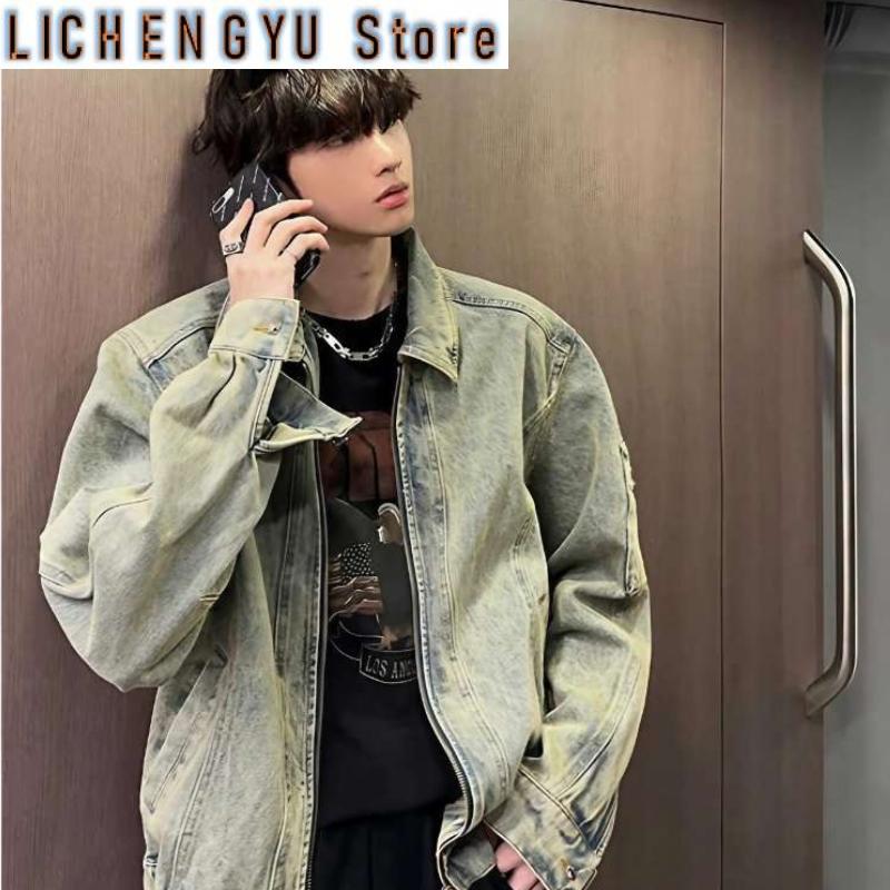 Men's Jean Jacket Autumn Vinta - Street Fashion In Korea avaliação e preço