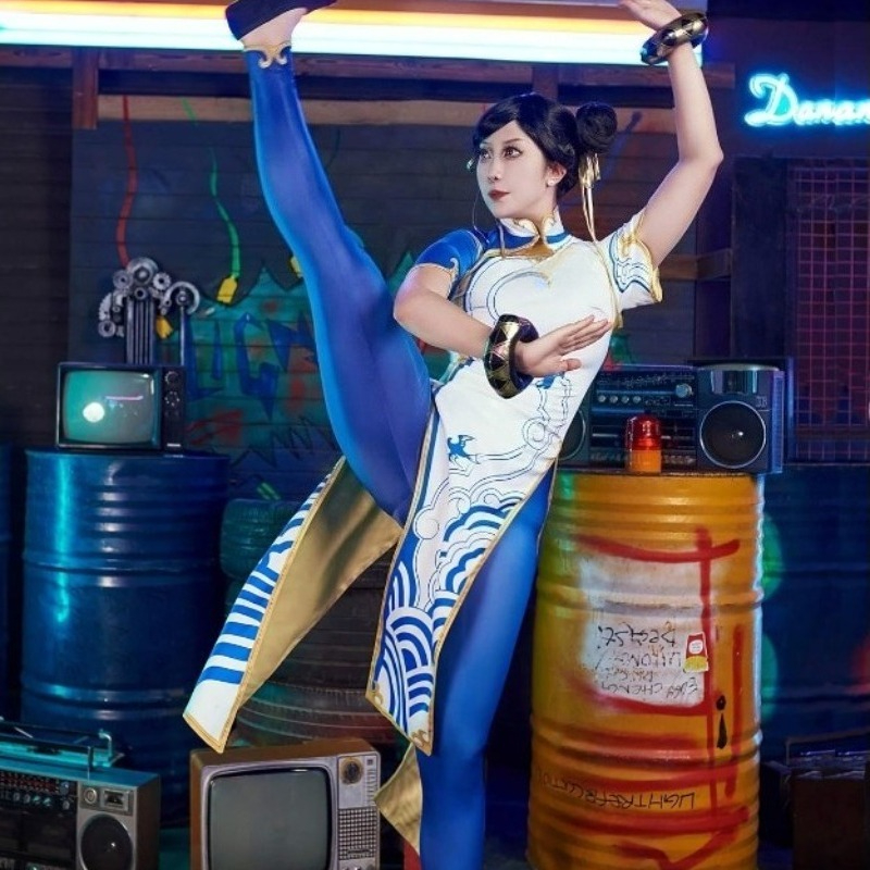 Game Chun-Li Costume Street Co - Street Fashion Dress avaliação e preço