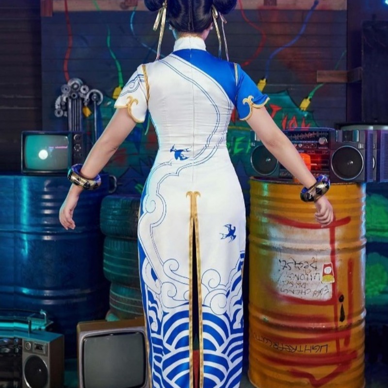 Game Chun-Li Costume Street Co - Street Fashion Dress avaliação e preço