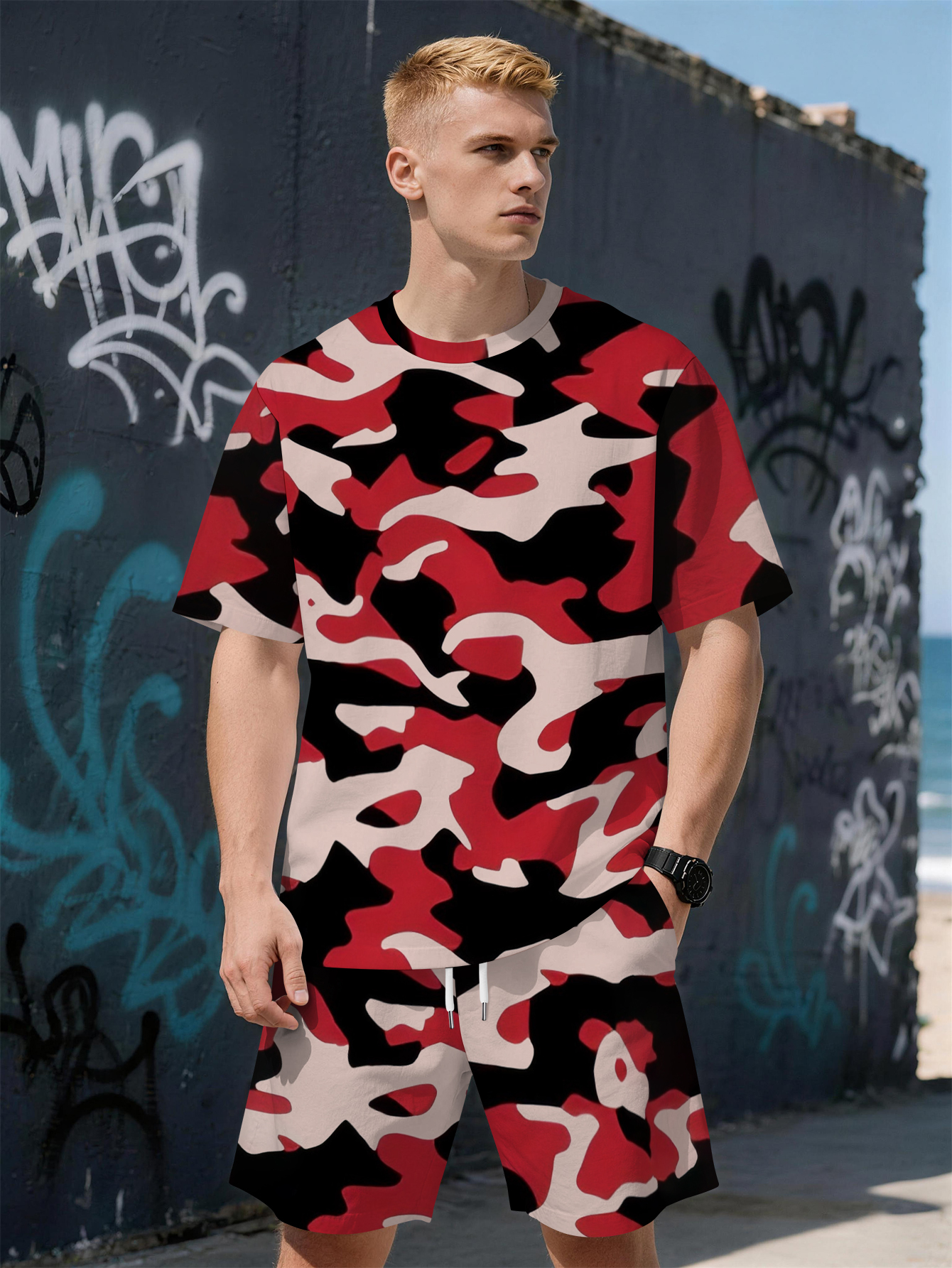 2026 Summer New Men's Short-Sl - Camo Pattern Set avaliação e preço