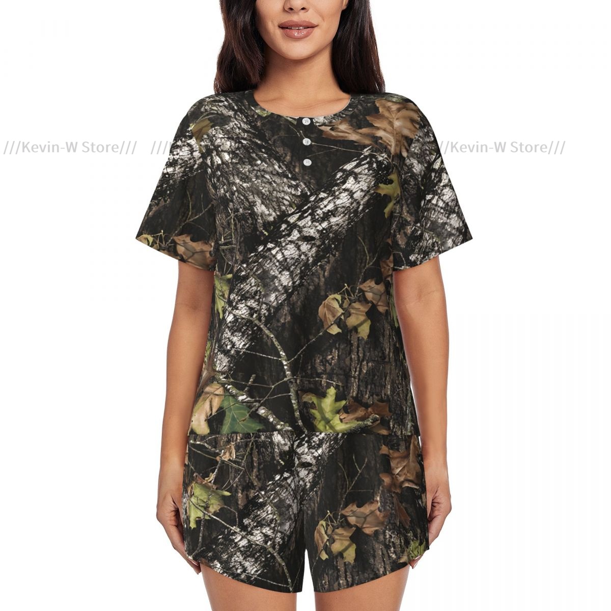 Two piece women's pajama round - Camo Pattern Set avaliação e preço