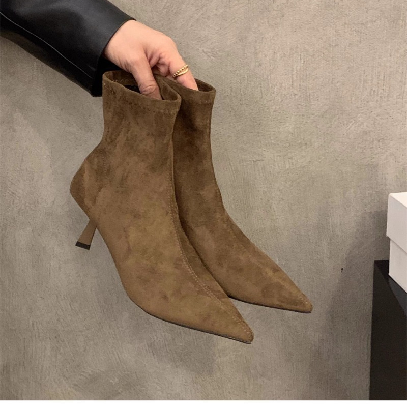 Women's Suede Stretch Ankle Bo - Street Fashion Dress avaliação e preço