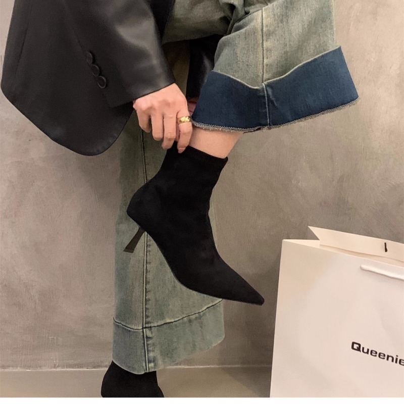 Women's Suede Stretch Ankle Bo - Street Fashion Dress avaliação e preço