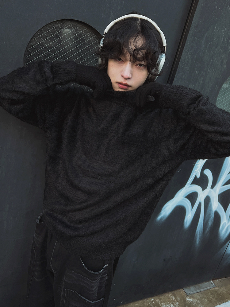 Fur Collar Pullovers Rock Mens - Street Fashion London avaliação e preço