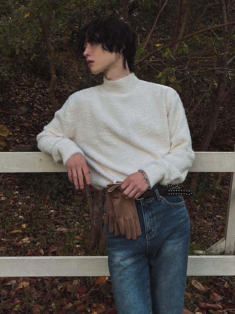 Fur Collar Pullovers Rock Mens - Street Fashion London avaliação e preço