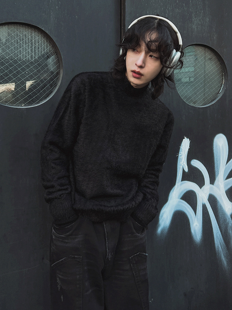 Fur Collar Pullovers Rock Mens - Street Fashion London avaliação e preço
