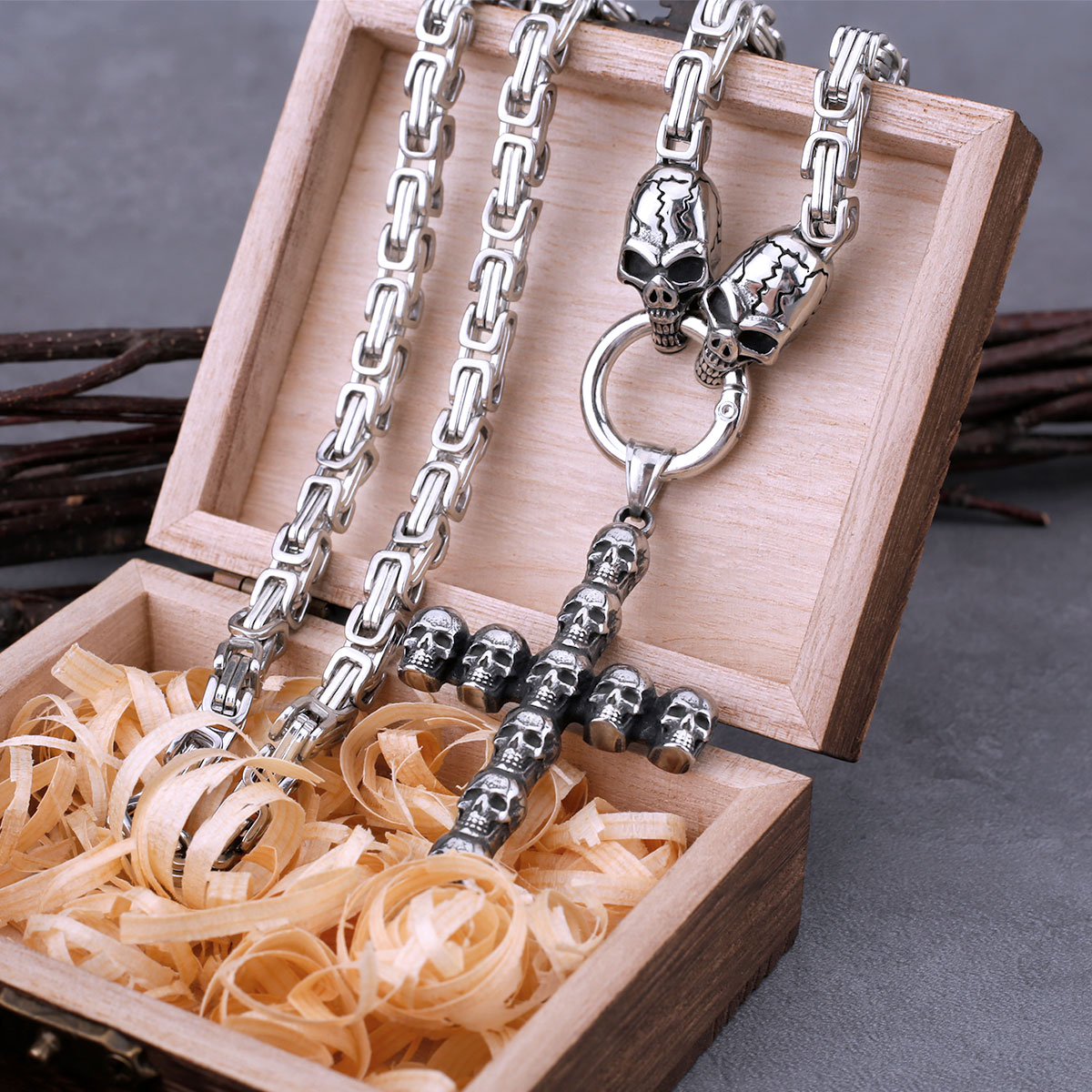 Stainless Steel Cross Skull Pe - Street Fashion Mood avaliação e preço