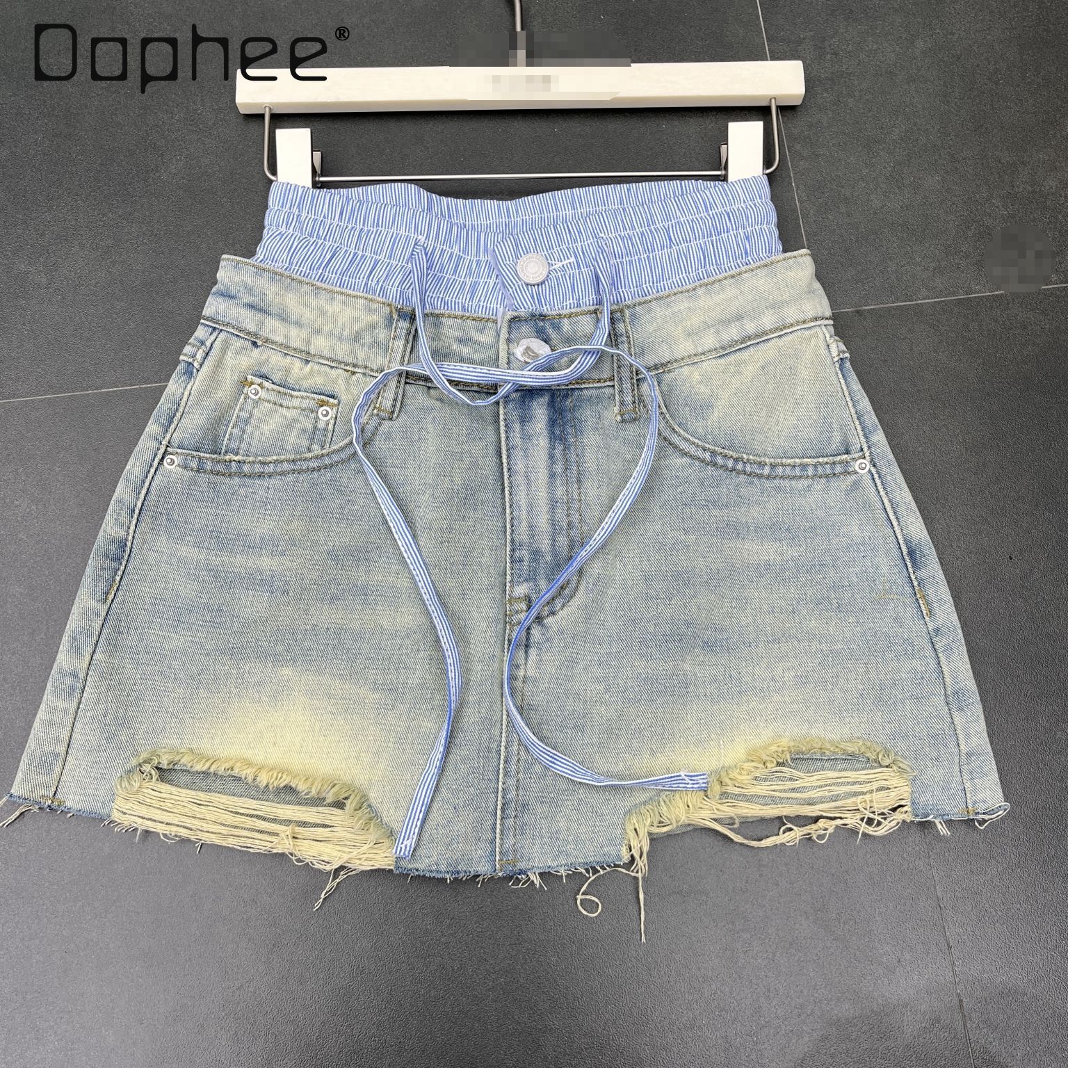 Street Retro Rough-edged Denim - Street Fashion In Korea avaliação e preço