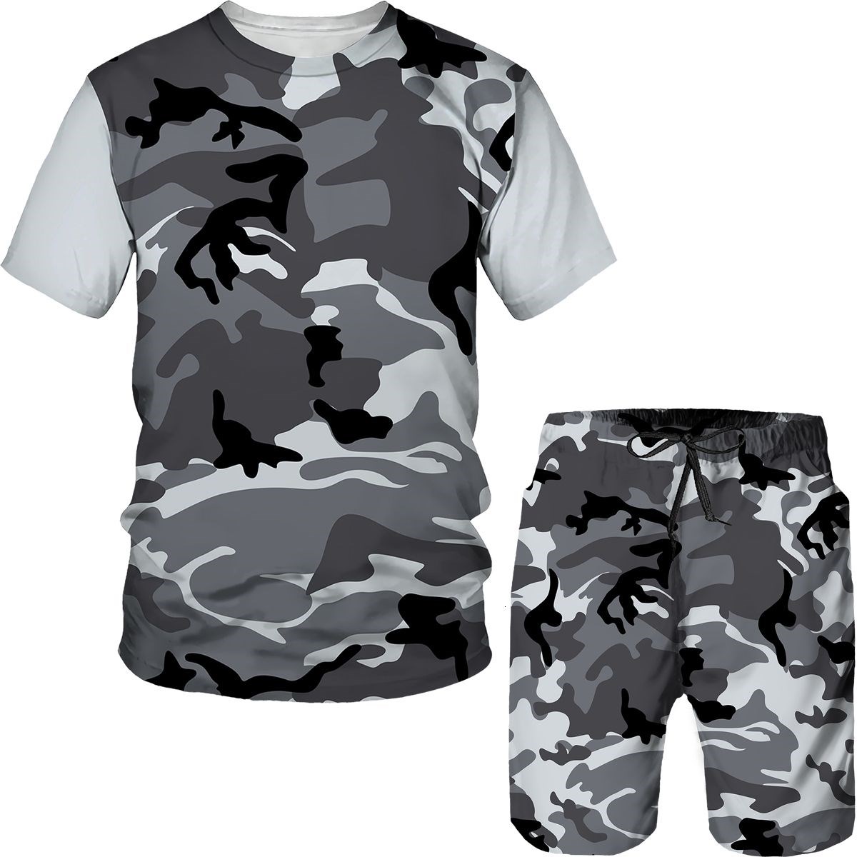 Men's Camouflage T-shirts Shor - Camo Pattern Set avaliação e preço