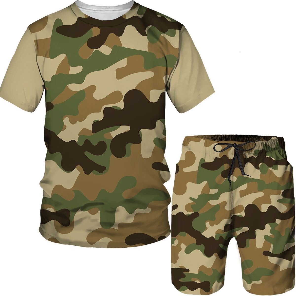 Men's Camouflage T-shirts Shor - Camo Pattern Set avaliação e preço